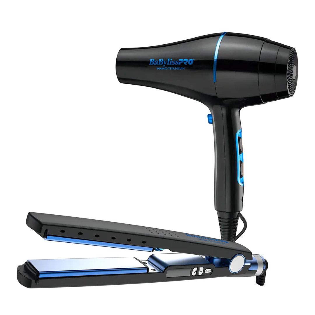 Kit Plancha y Secador Negro Babyliss Pro 2000W - Imagen 1